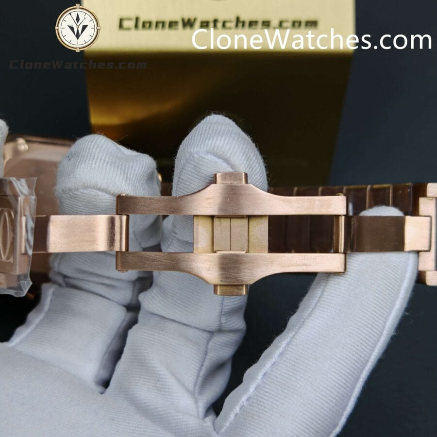 Cartier Super Clone Watches 1:1 Santos Rose Gold White Dial 39.8MM WGSA0007 - Image 9