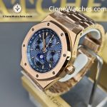 Audemars Piguet Super Clone Watches 1:1 Royal Oak Perpetual Calendar Rose Gold Blue Dial 26574OR 41MM - Image 3