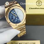 Audemars Piguet Super Clone Watches 1:1 Royal Oak Perpetual Calendar Rose Gold Blue Dial 26574OR 41MM - Image 4