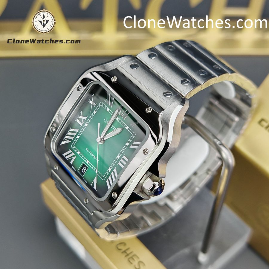 Cartier Super Clone Watches 1:1 Santos Series Gradient Green Dial 39.8MM WSSA0062 - Image 3