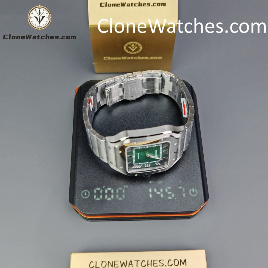 Cartier Super Clone Watches 1:1 Santos Series Gradient Green Dial 39.8MM WSSA0062 - Image 17