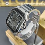 Cartier Super Clone Watches 1:1 Santos Series Gray Dial 39.8MM WSSA0037 Steel Strap - Image 3