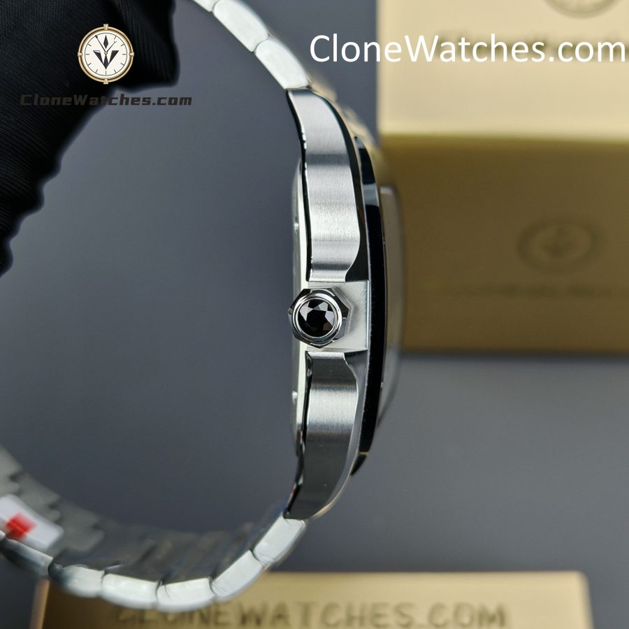 Cartier Super Clone Watches 1:1 Santos Series Gray Dial 39.8MM WSSA0037 Steel Strap - Image 6