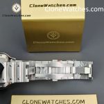 Cartier Super Clone Watches 1:1 Santos Series Gray Dial 39.8MM WSSA0037 Steel Strap - Image 9