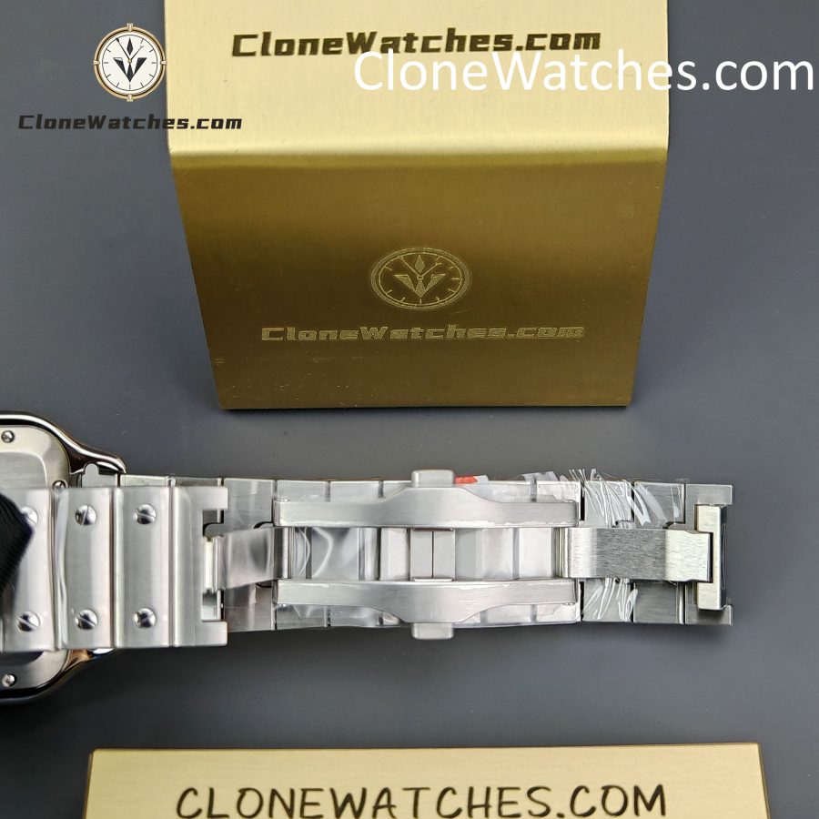 Cartier Super Clone Watches 1:1 Santos Series Gray Dial 39.8MM WSSA0037 Steel Strap - Image 9