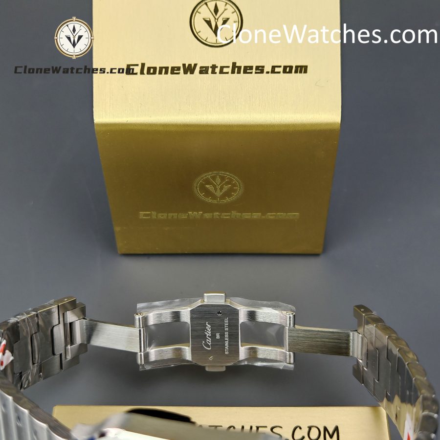 Cartier Super Clone Watches 1:1 Santos Series Gray Dial 39.8MM WSSA0037 Steel Strap - Image 10