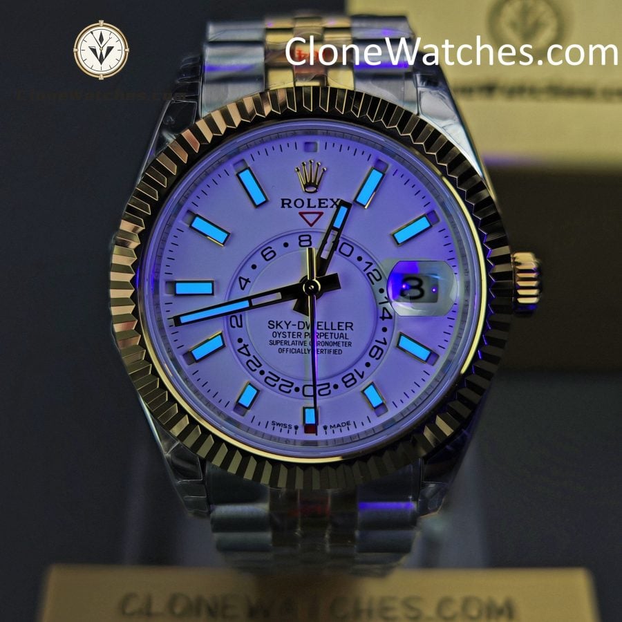 Rolex Super Clone Watches 1:1 Sky Dweller White Dial Jubilee m336933-0006 42MM - Image 2