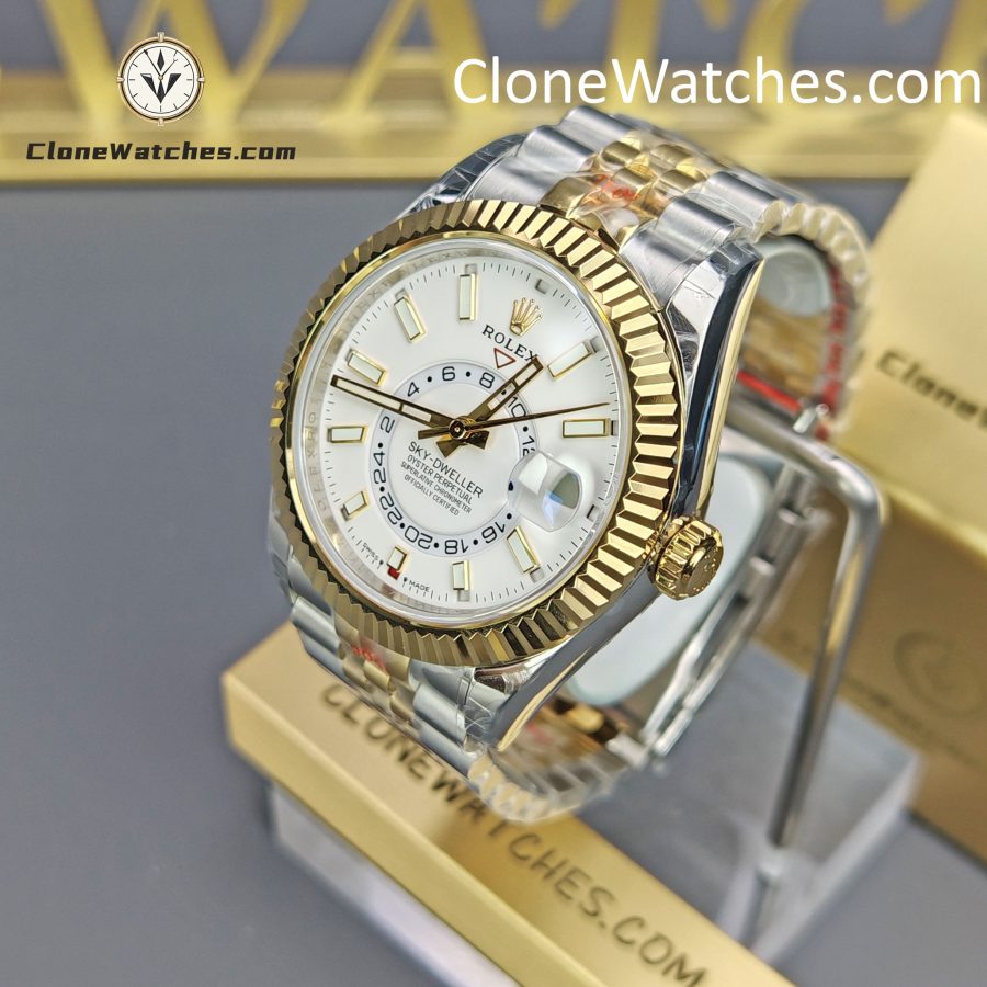 Rolex Super Clone Watches 1:1 Sky Dweller White Dial Jubilee m336933-0006 42MM - Image 3