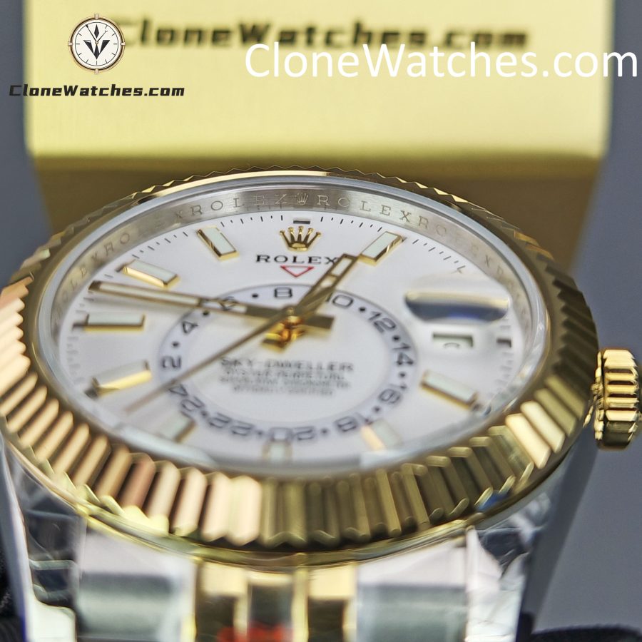 Rolex Super Clone Watches 1:1 Sky Dweller White Dial Jubilee m336933-0006 42MM - Image 13