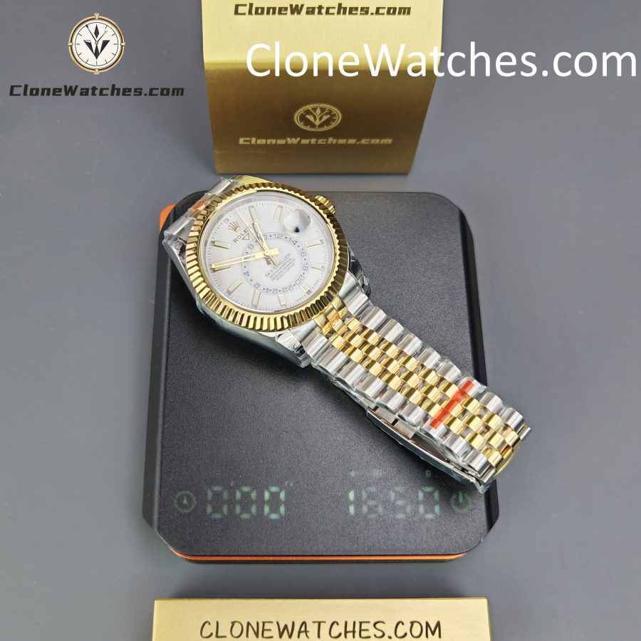 Rolex Super Clone Watches 1:1 Sky Dweller White Dial Jubilee m336933-0006 42MM - Image 15