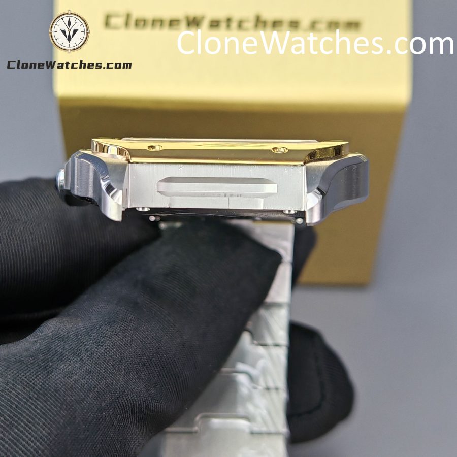 Cartier Super Clone Watches 1:1 Santos Series White Dial 18K gold plated 39.8MM W2SA0009 Steel Strap - Image 13