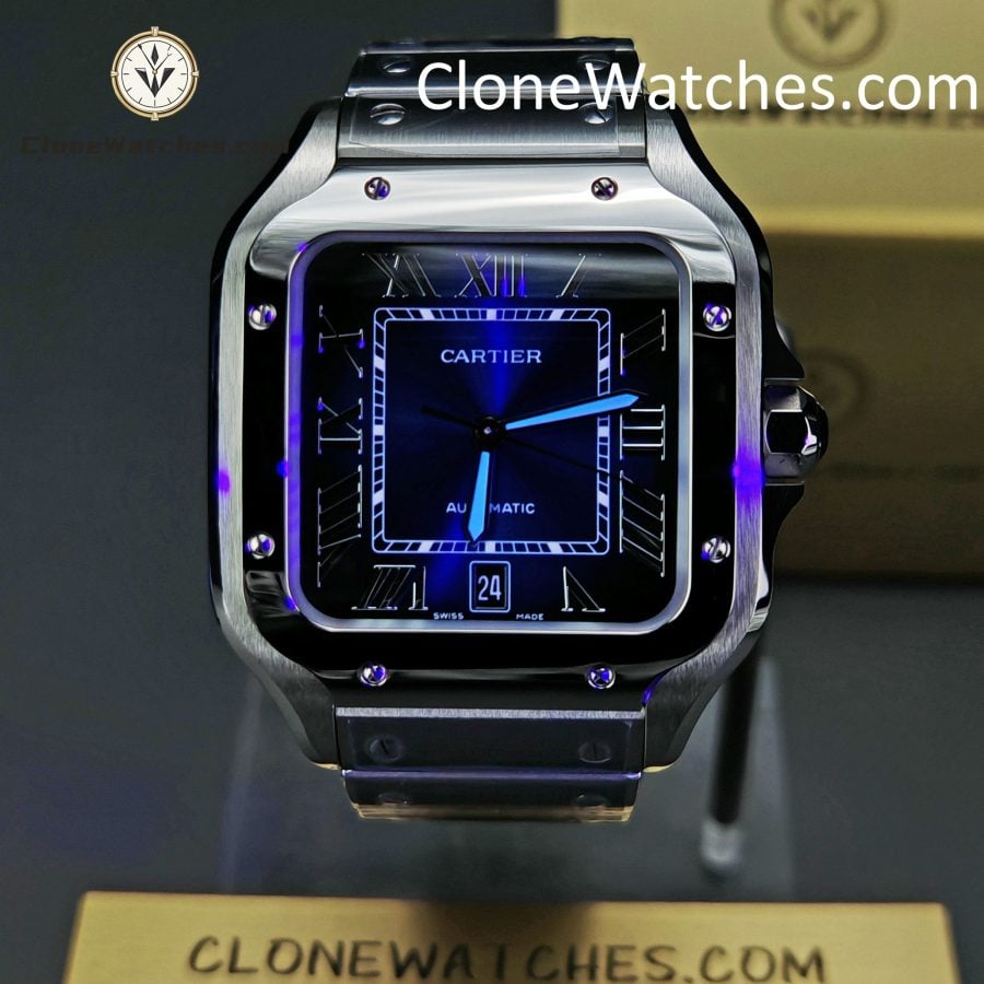 Cartier Super Clone Watches 1:1 Santos Series Gradient Blue Dial 39.8MM WSSA0013 - Image 2