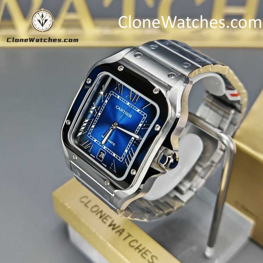 Cartier Super Clone Watches 1:1 Santos Series Gradient Blue Dial 39.8MM WSSA0013 - Image 3