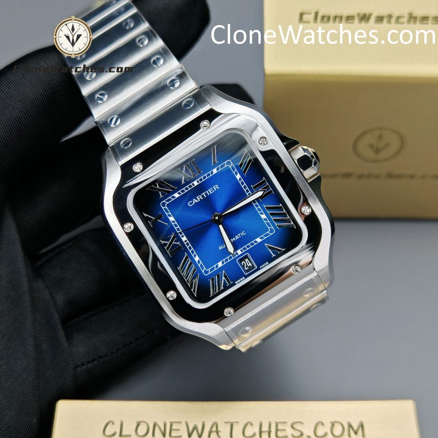 Cartier Super Clone Watches 1:1 Santos Series Gradient Blue Dial 39.8MM WSSA0013 - Image 5