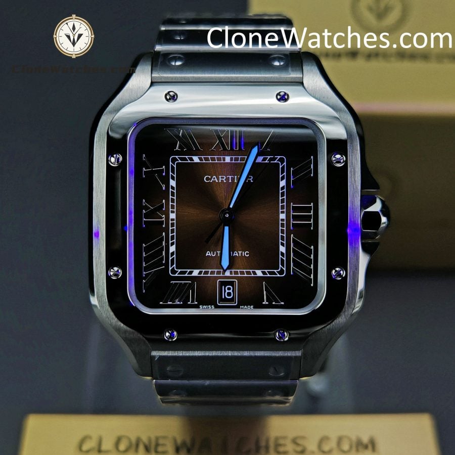 Cartier Super Clone Watches 1:1 Santos Series Gradient Brown Dial 39.8MM WSSA0064 - Image 2