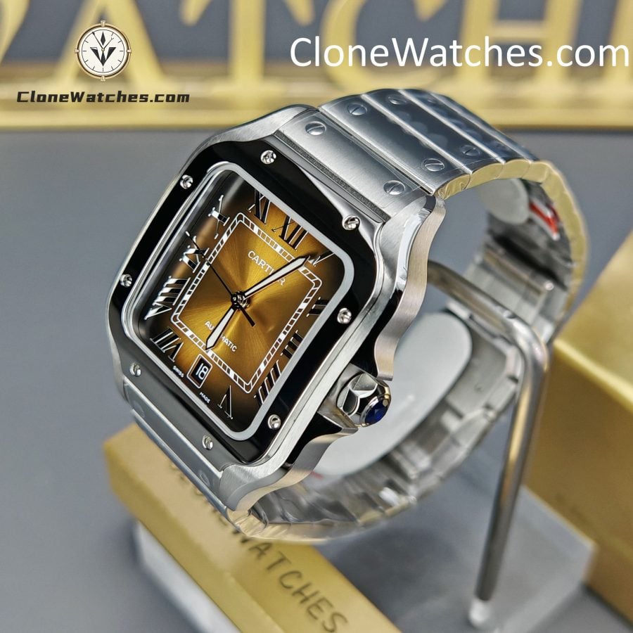 Cartier Super Clone Watches 1:1 Santos Series Gradient Brown Dial 39.8MM WSSA0064 - Image 3