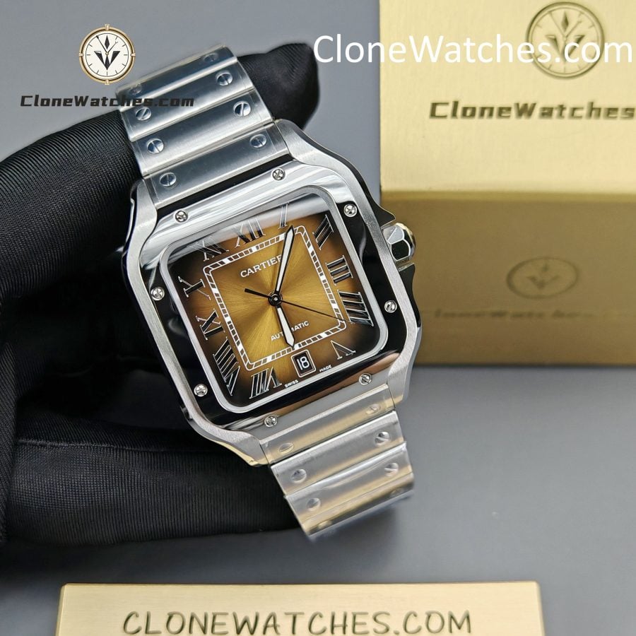 Cartier Super Clone Watches 1:1 Santos Series Gradient Brown Dial 39.8MM WSSA0064 - Image 6