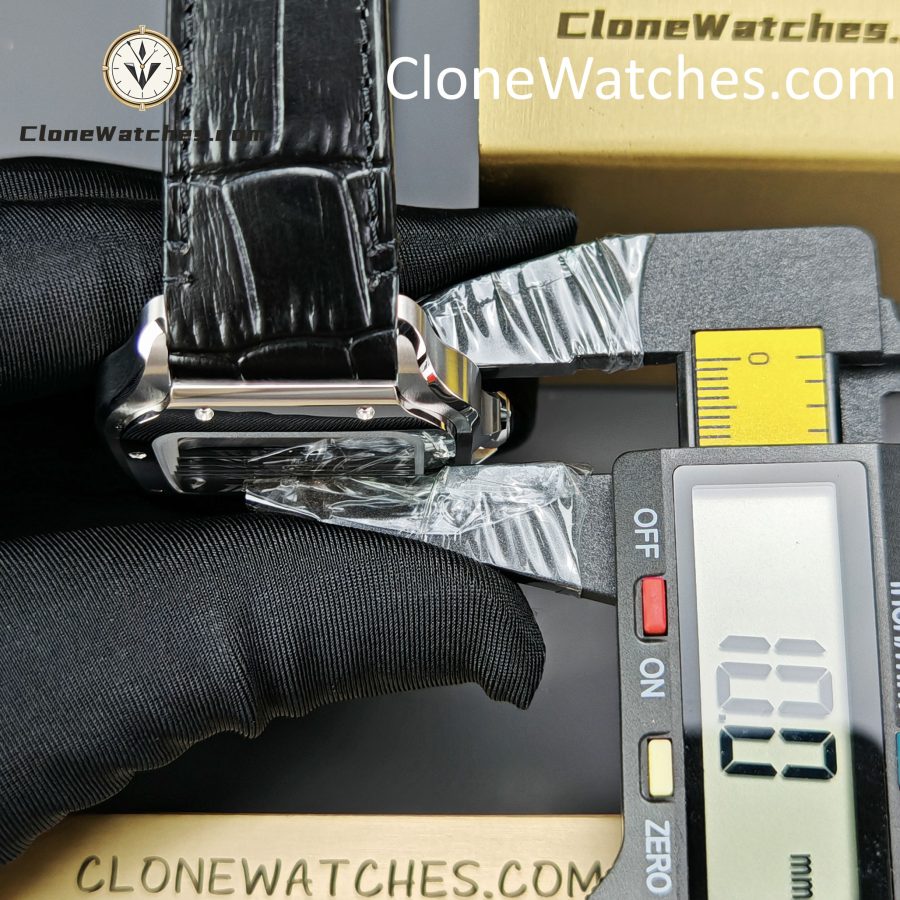 Cartier Super Clone Watches 1:1 Santos Gradient Brown Dial 39.8MM WSSA0064 Black Leather Belt - Image 15