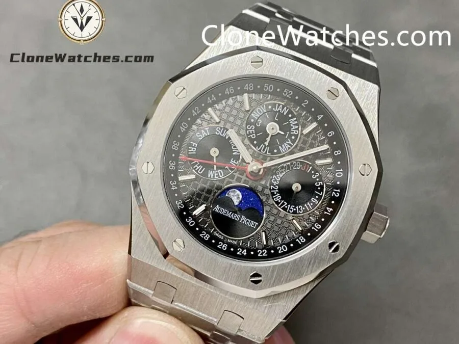 Audemars Piguet Super Clone Watches 1:1 Royal Oak Perpetual Calendar Black Dial 26609TI 41MM - Image 3