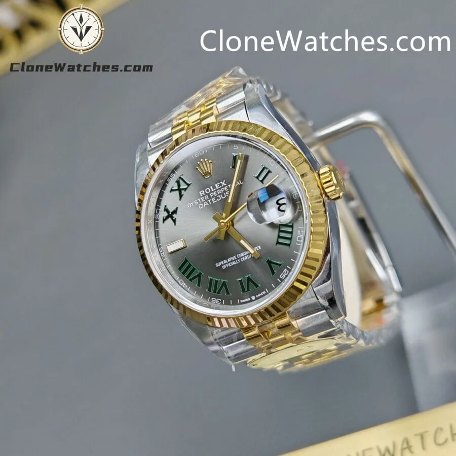 Rolex Super Clone Watches 1:1 DateJust Gray Roman Dial M126233 – 0035 Jubilee 36MM 3235 Movement - Image 3