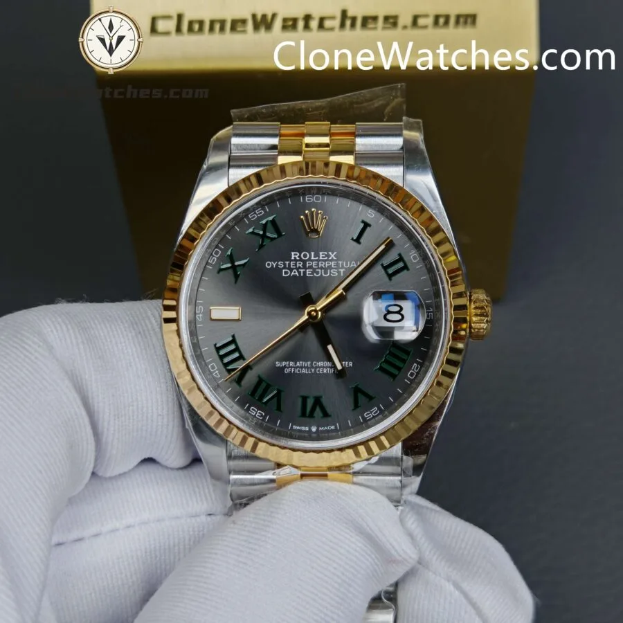 Rolex Super Clone Watches 1:1 DateJust Gray Roman Dial M126233 – 0035 Jubilee 36MM 3235 Movement - Image 4