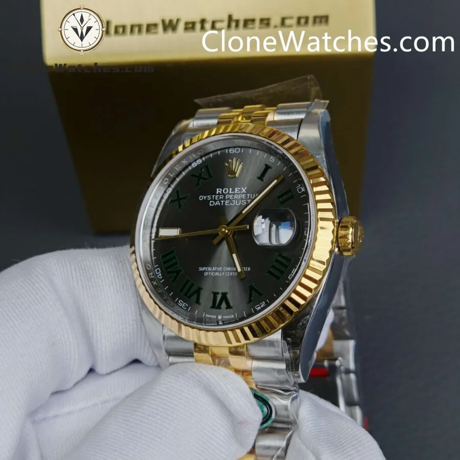 Rolex Super Clone Watches 1:1 DateJust Gray Roman Dial M126233 – 0035 Jubilee 36MM 3235 Movement - Image 7