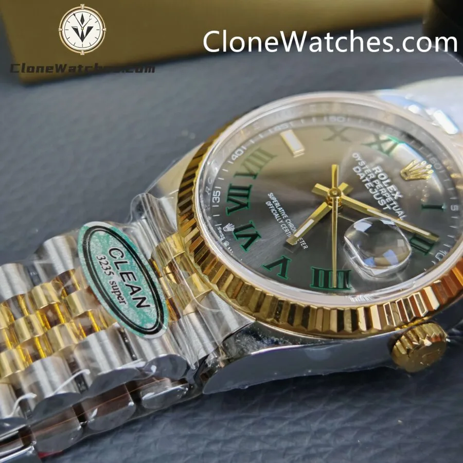 Rolex Super Clone Watches 1:1 DateJust Gray Roman Dial M126233 – 0035 Jubilee 36MM 3235 Movement - Image 8