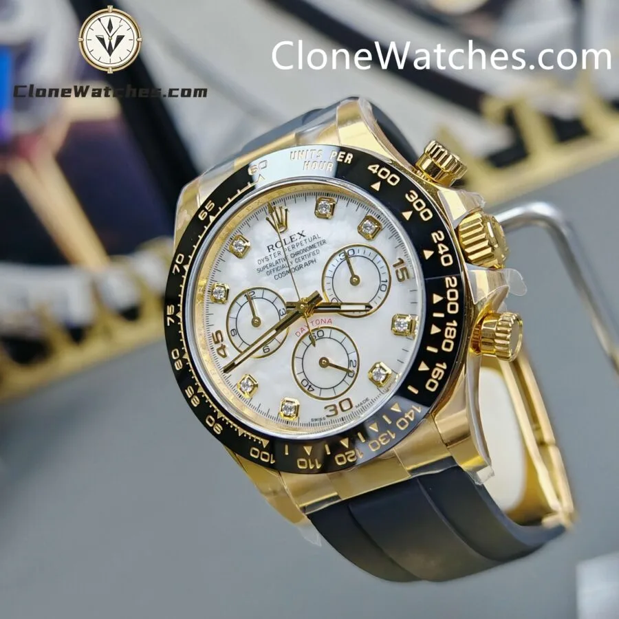 Rolex Super Clone Watches 1:1 Daytona 18K Gold White Dial m116518In-0045 4130 Movement - Image 3