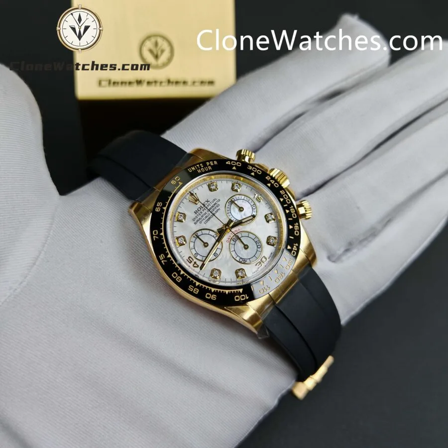 Rolex Super Clone Watches 1:1 Daytona 18K Gold White Dial m116518In-0045 4130 Movement - Image 7