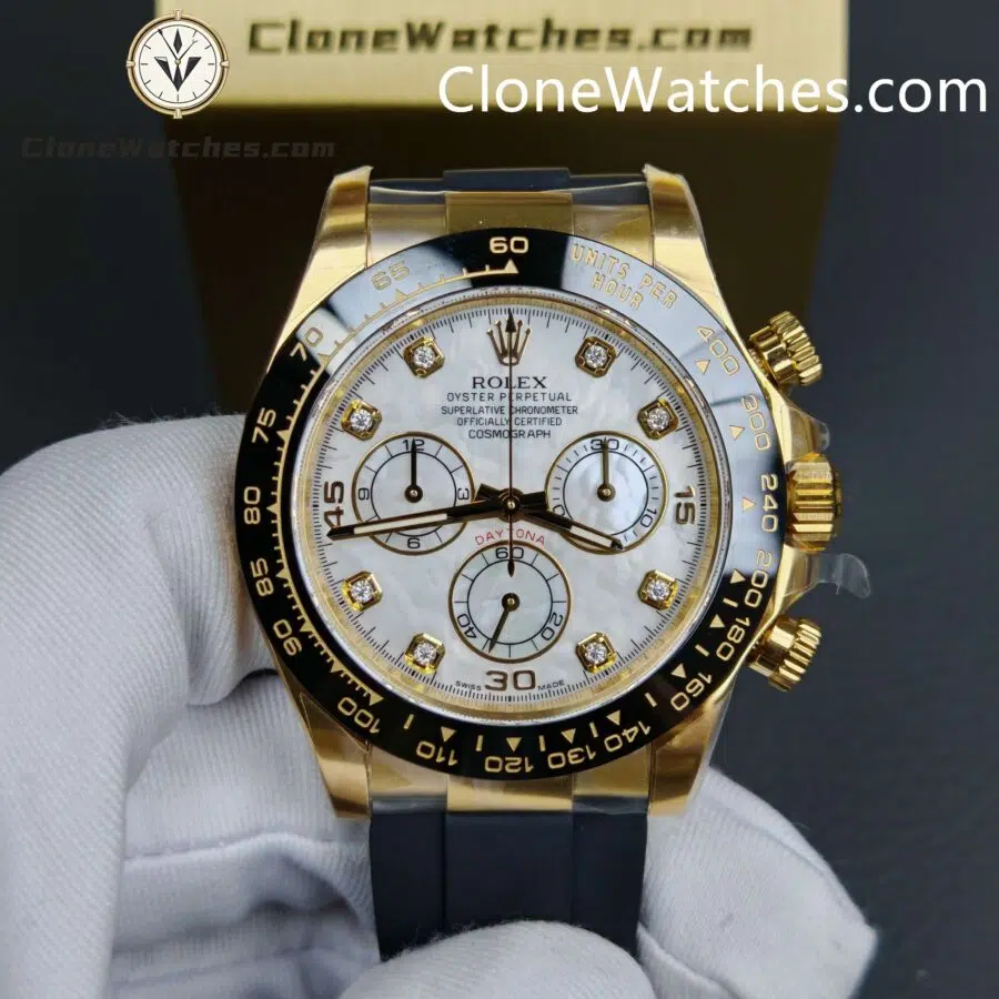 Rolex Super Clone Watches 1:1 Daytona 18K Gold White Dial m116518In-0045 4130 Movement - Image 4