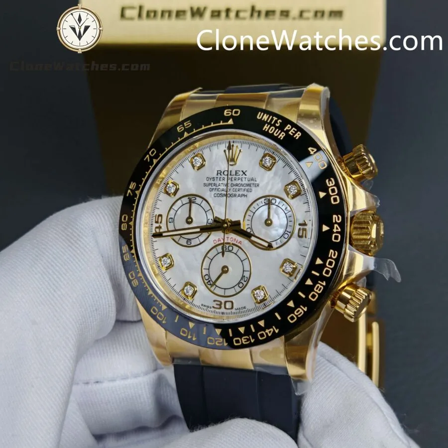 Rolex Super Clone Watches 1:1 Daytona 18K Gold White Dial m116518In-0045 4130 Movement - Image 5