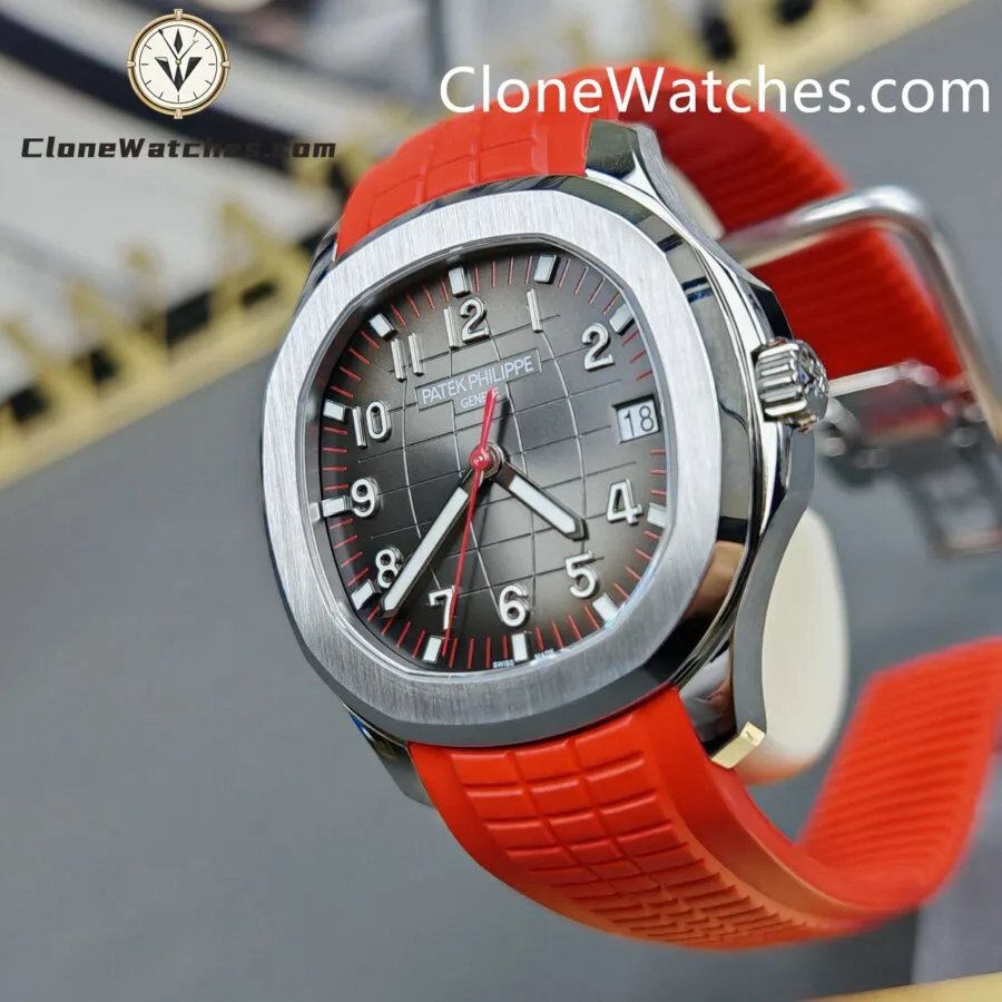 Patek Philippe Super Clone Watches 1:1 Aquanaut 5167 Black Dial 40mm Red Strap Special Edition - Image 3