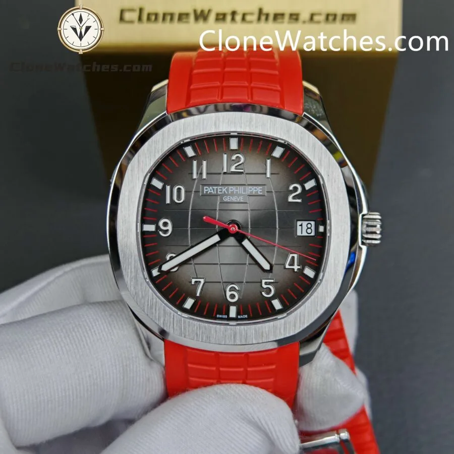 Patek Philippe Super Clone Watches 1:1 Aquanaut 5167 Black Dial 40mm Red Strap Special Edition - Image 4