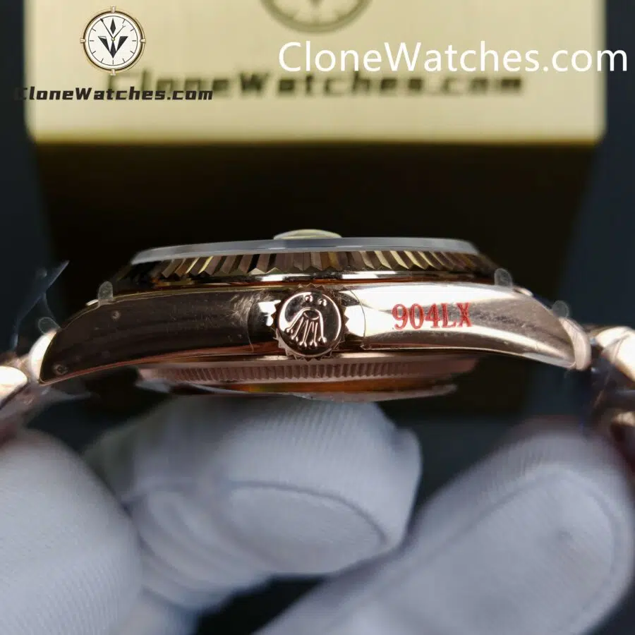 Rolex Super Clone Watches 1:1 Day Date Rose Gold Brown Roman Dial 36mm m128235-0075 3255 Movement - Image 7