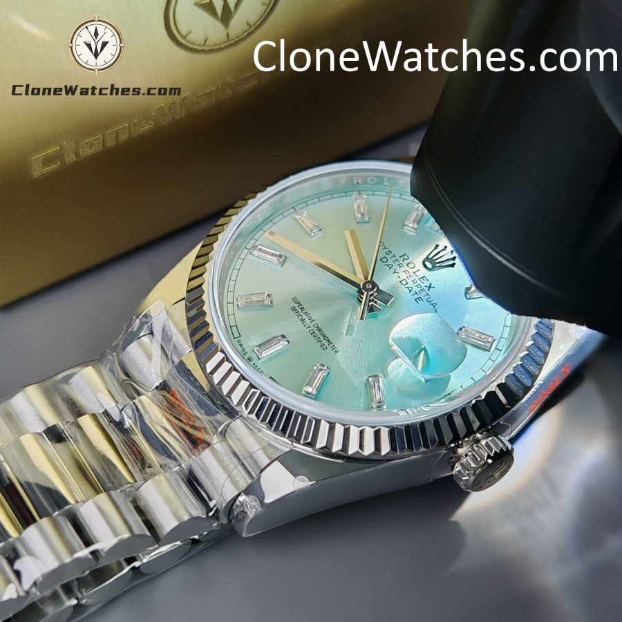 Rolex Super Clone Watches 1:1 Day Date Ice Blue Dial 36mm m128236-0009 3255 Movement - Image 14