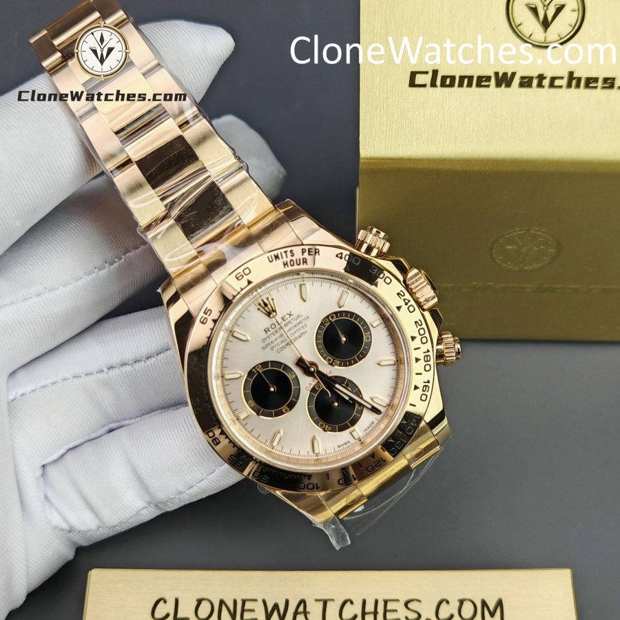 Rolex Super Clone Watches 1:1 Daytona Sundust Dial Rose Gold 126505-0003 4131 Movement - Image 5