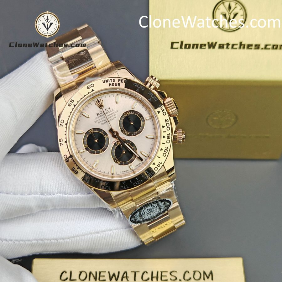 Rolex Super Clone Watches 1:1 Daytona Sundust Dial Rose Gold 126505-0003 4131 Movement - Image 6