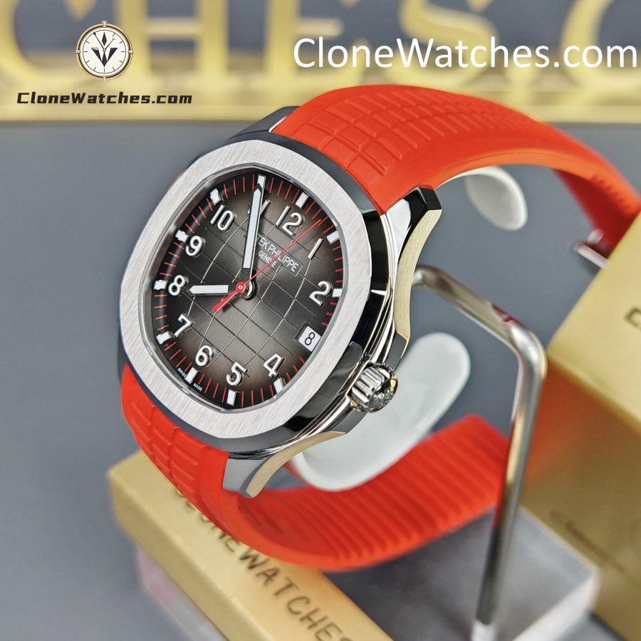Patek Philippe Super Clone Watches 1:1 Aquanaut 5167 Black Dial 40mm Red Strap Special Edition - Image 3