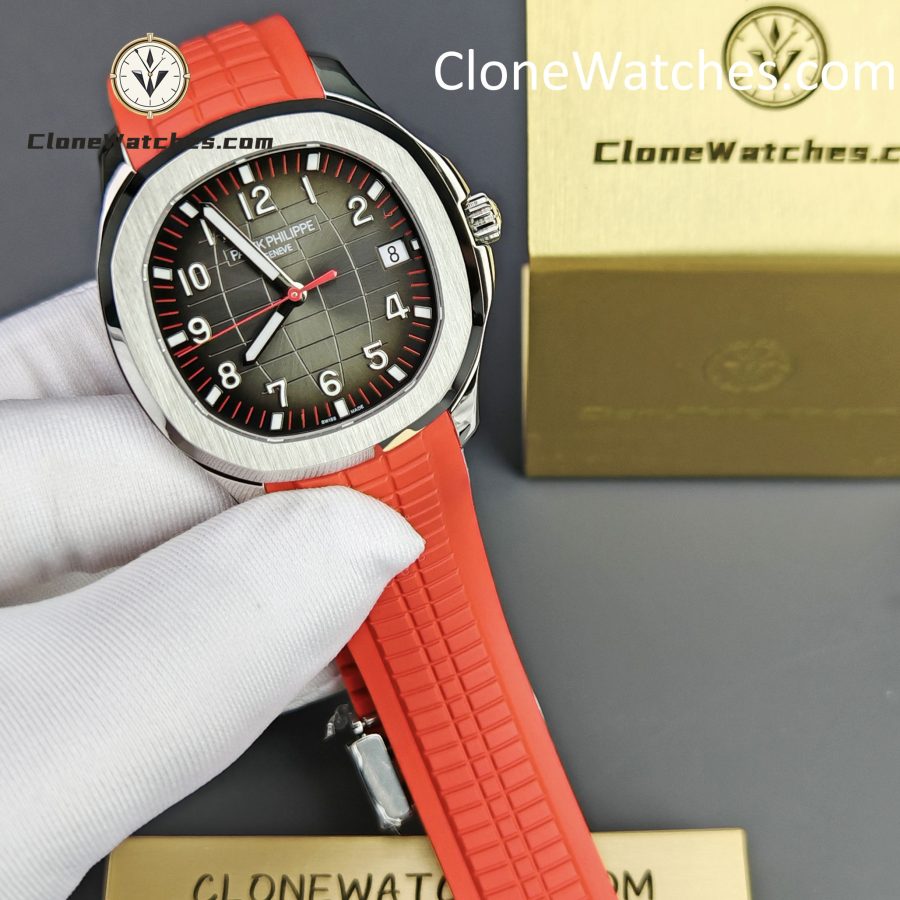 Patek Philippe Super Clone Watches 1:1 Aquanaut 5167 Black Dial 40mm Red Strap Special Edition - Image 4