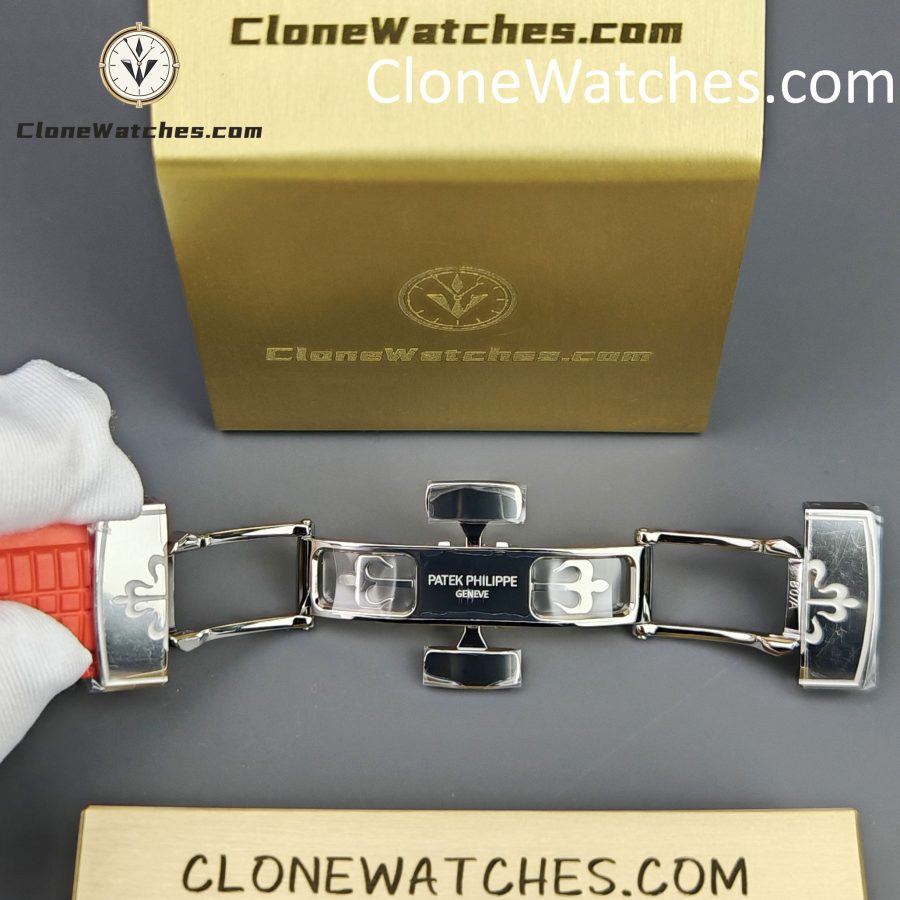 Patek Philippe Super Clone Watches 1:1 Aquanaut 5167 Black Dial 40mm Red Strap Special Edition - Image 10
