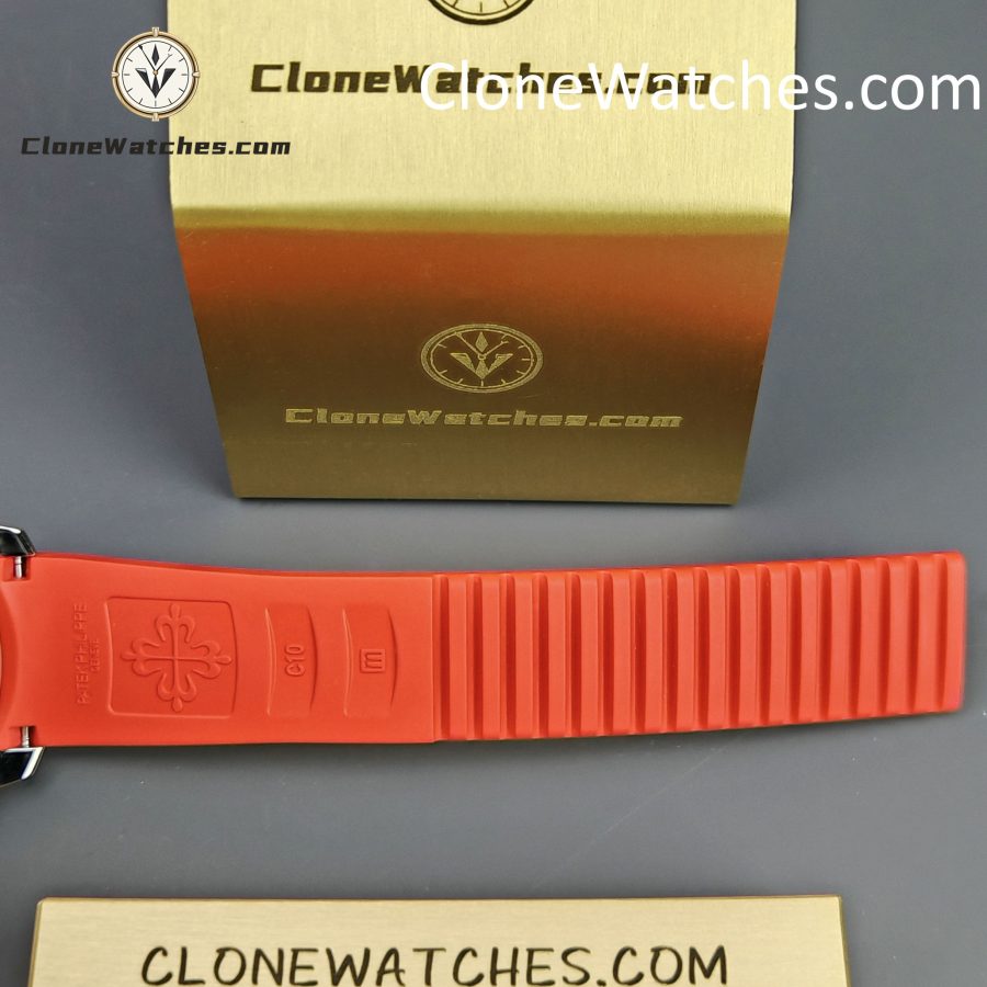 Patek Philippe Super Clone Watches 1:1 Aquanaut 5167 Black Dial 40mm Red Strap Special Edition - Image 12