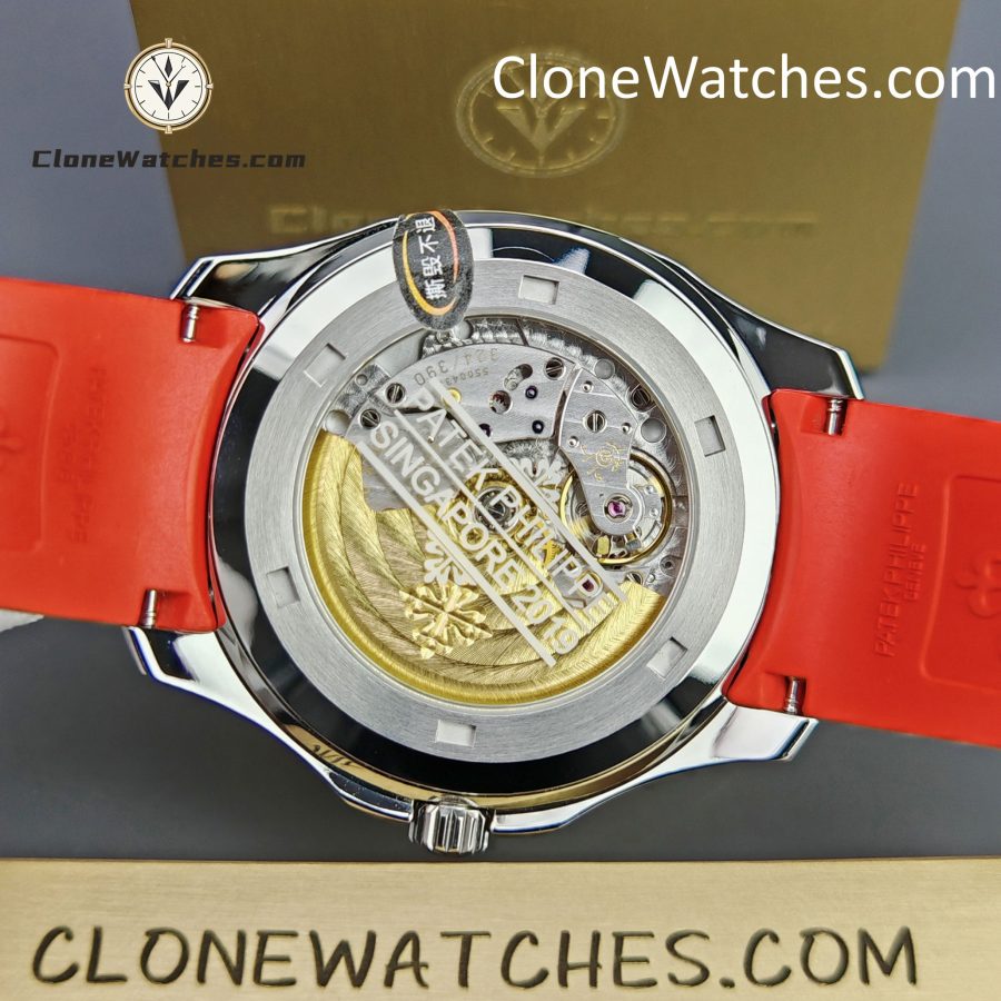 Patek Philippe Super Clone Watches 1:1 Aquanaut 5167 Black Dial 40mm Red Strap Special Edition - Image 13