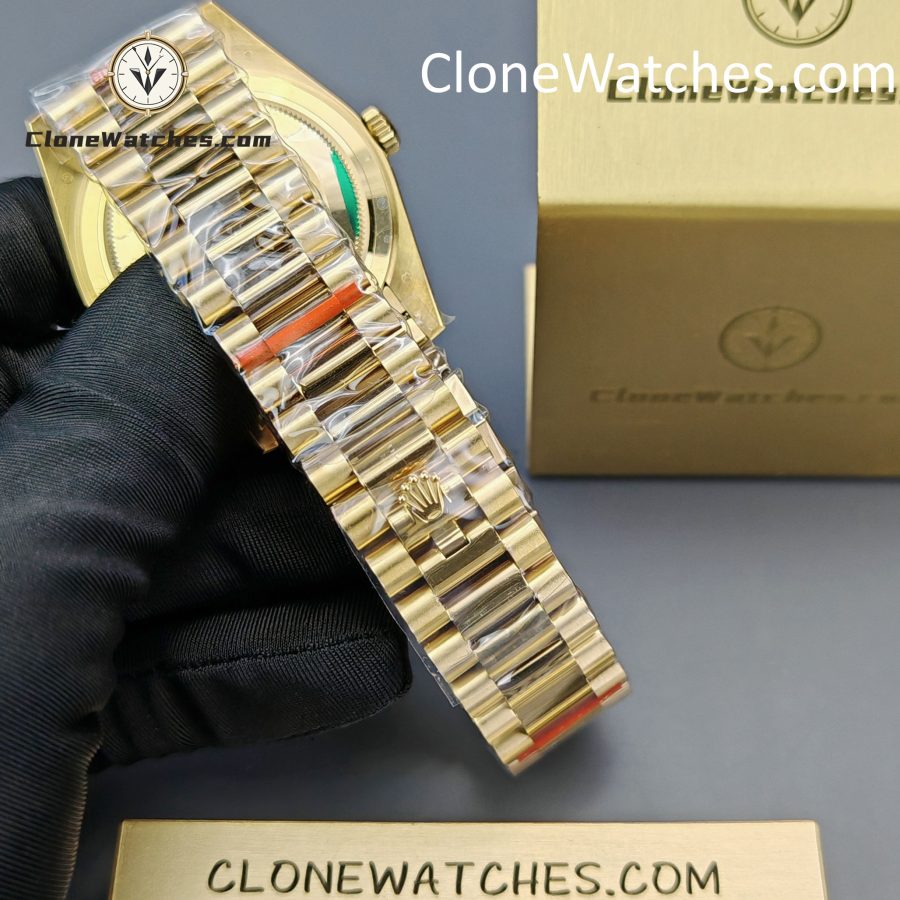 Rolex Super Clone Watches 1:1 Day Date 18K Gold Gradient Green Roman Dial 36mm m128235-0118 3255 Movement - Image 6