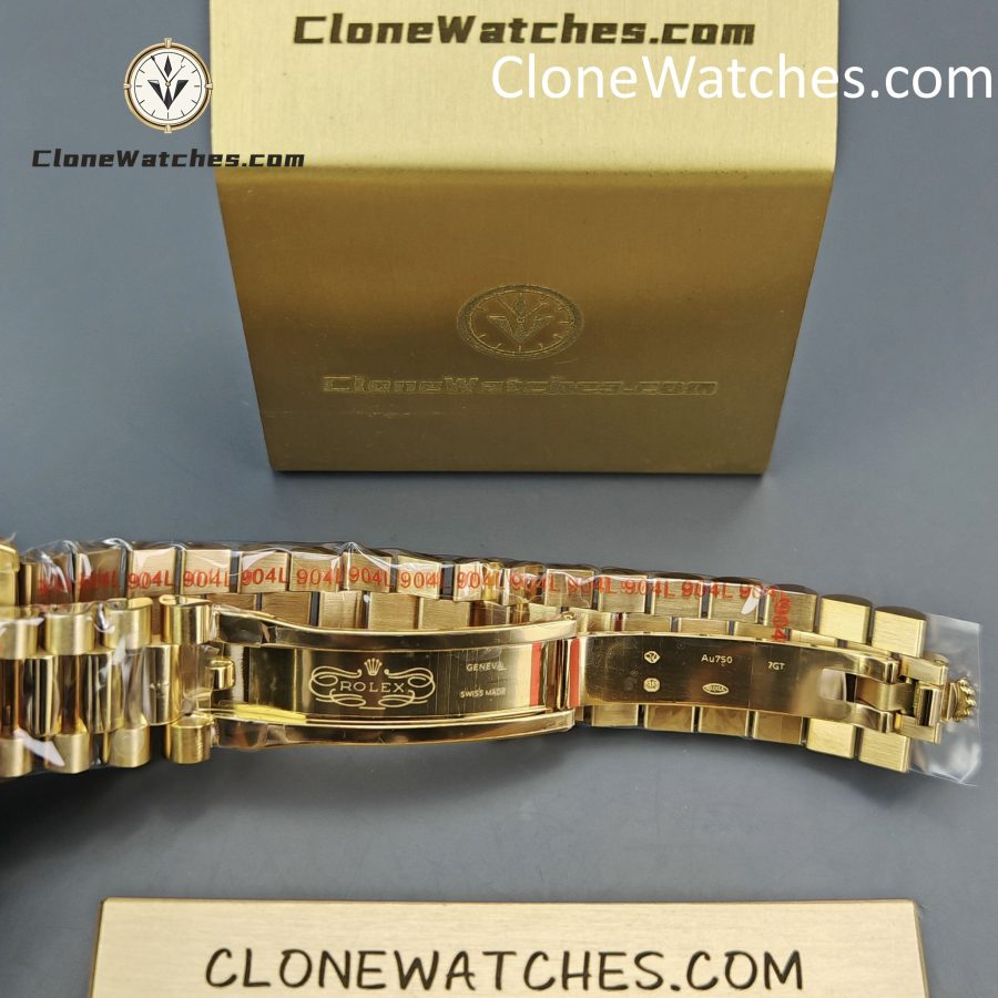 Rolex Super Clone Watches 1:1 Day Date 18K Gold Gradient Green Roman Dial 36mm m128235-0118 3255 Movement - Image 10