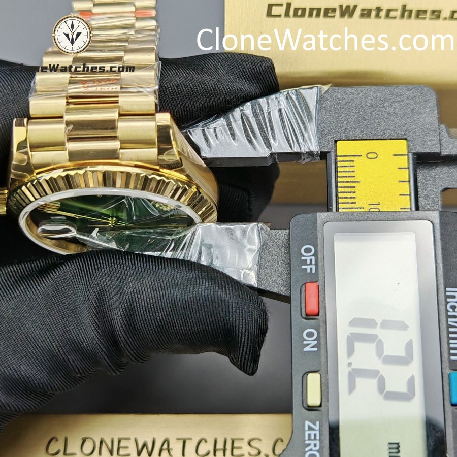 Rolex Super Clone Watches 1:1 Day Date 18K Gold Gradient Green Roman Dial 36mm m128235-0118 3255 Movement - Image 15