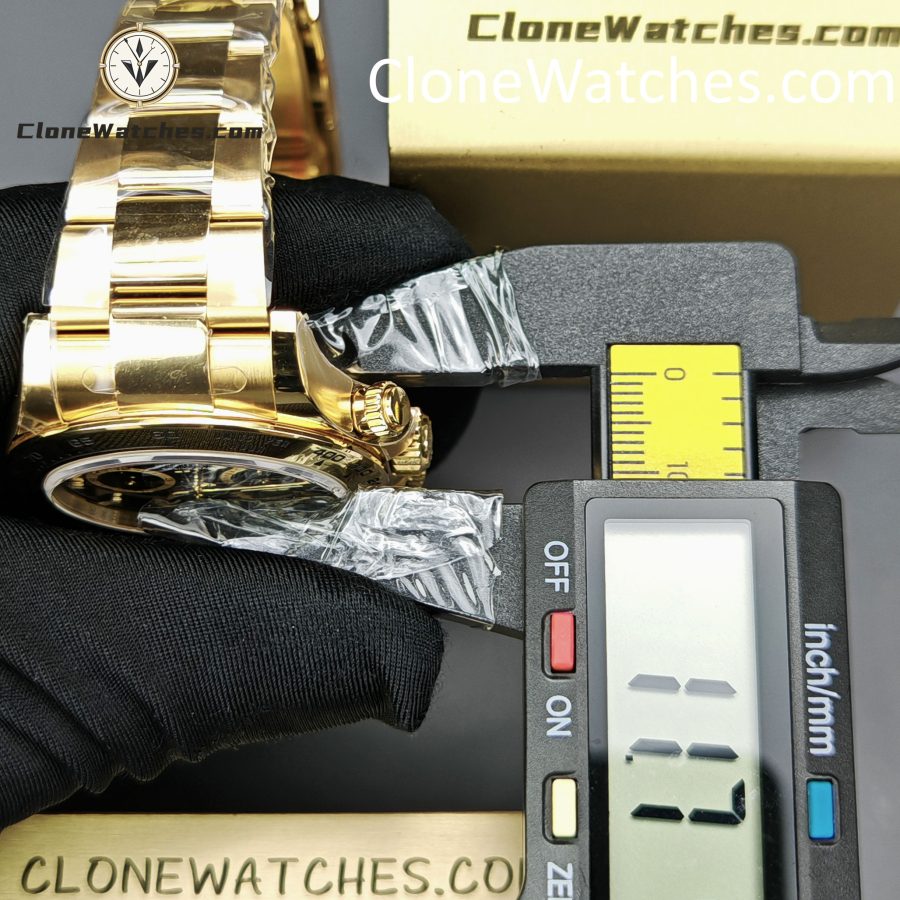 Rolex Super Clone Watches 1:1 Daytona 18K Gold Black Dial M126508-0004 4131 Movement - Image 13