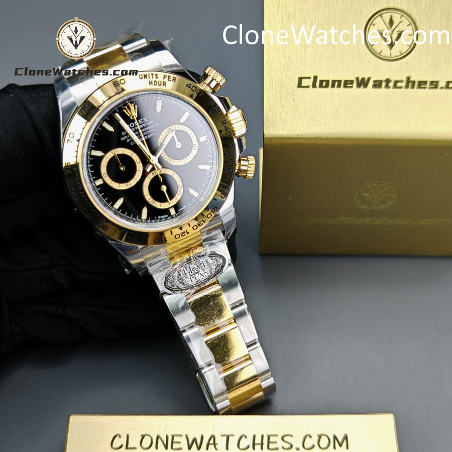 Rolex Super Clone Watches 1:1 Daytona 18k Gold Black Dial M126503-0003 4131 Movement - Image 4