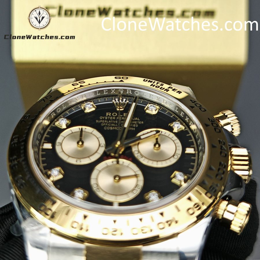 Rolex Super Clone Watches 1:1 Daytona 18K Gold Black Diamond Dial M126503-0002 4131 Movement - Image 14