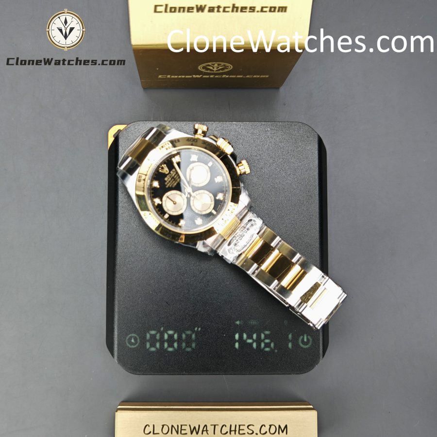 Rolex Super Clone Watches 1:1 Daytona 18K Gold Black Diamond Dial M126503-0002 4131 Movement - Image 17