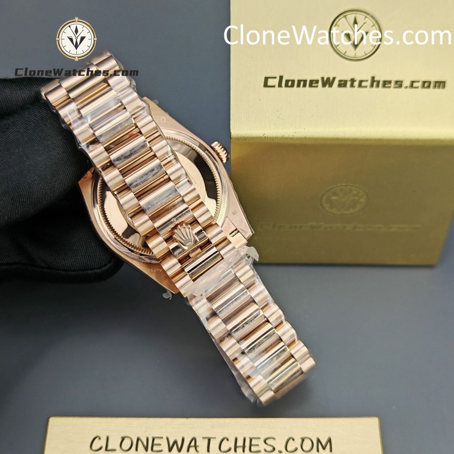 Rolex Super Clone Watches 1:1 Day Date Rose Gold Turquoise Dial 36mm m128235-0085 3255 Movement - Image 6